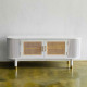 Inayah TV Console Bufet TV Retro Modern Kayu Solid Duko Putih