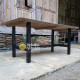 Industrial Style Reclaimed Teak Dining Table & Benches