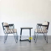 Industrial Kursi Teras Besi Set Meja Bulat
