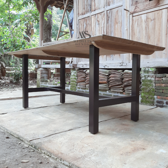 Industrial Modern Reclaimed Teak Dining Table