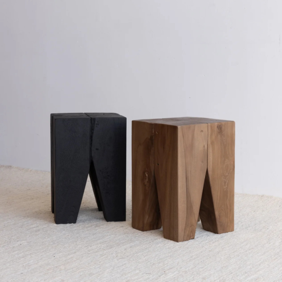 Janes Stump Dark Teak Stool