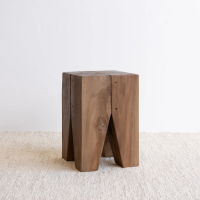 Janes Stump Dark Teak Stool