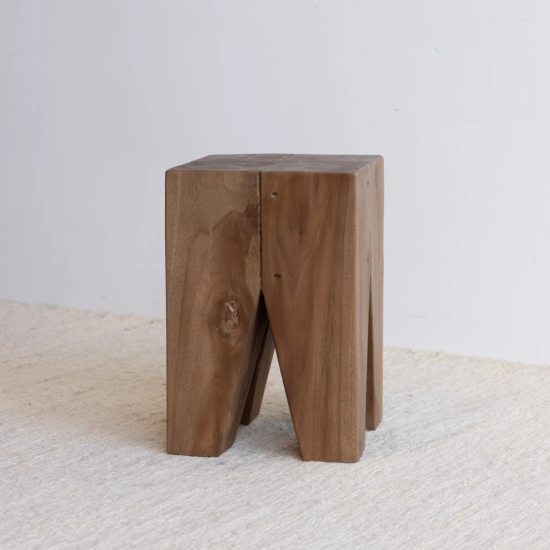 Janes Stump Dark Teak Stool