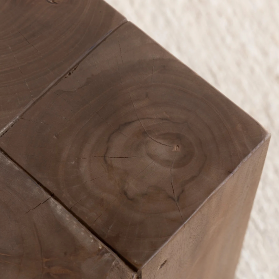 Janes Stump Dark Teak Stool