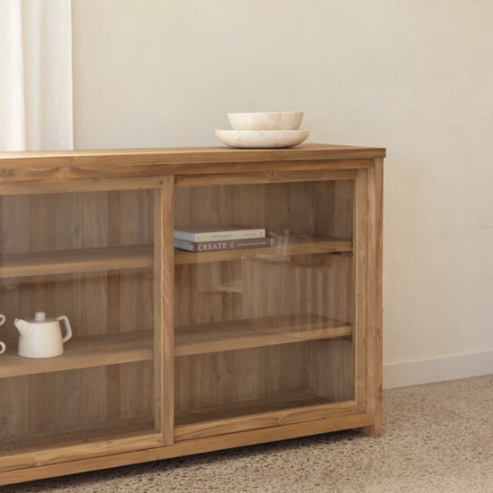 Japandi Reclaimed Teak Wood Display Buffet