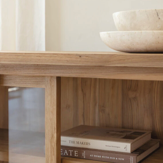 Japandi Reclaimed Teak Wood Display Buffet