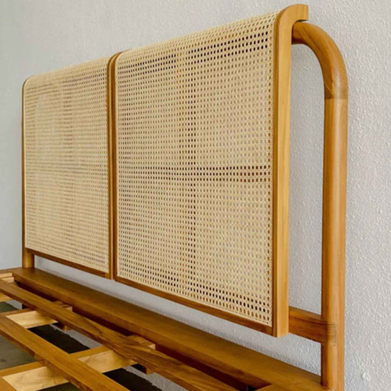 Jawaz Bed Tempat Tidur Jati Kombinasi Rotan Vintage