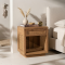 Jemia Teak and Rattan Bedside Table