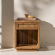 Jemia Teak and Rattan Bedside Table