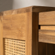 Jemia Teak and Rattan Bedside Table