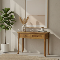 Jepara Teak Minimalist Console Table 2 Drawer