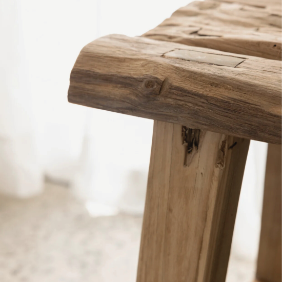 Joel Reclaimed Teak Rustic Stool