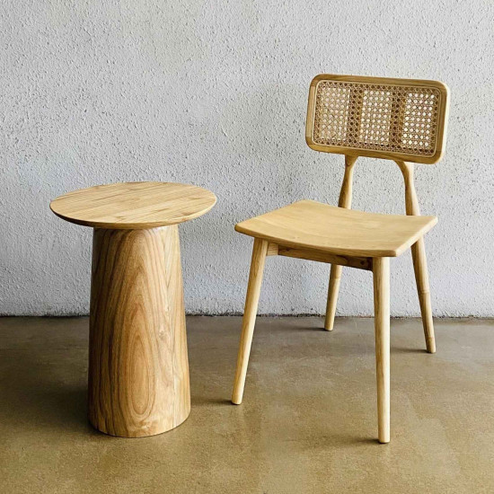 Kali Side Table Meja Teras Bundar Kayu Solid