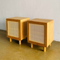 Kamil Bedside Nakas Kamar Tidur Kayu Jati Rotan