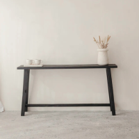 Kanso Reclaimed Teak Console Table Black Rustic