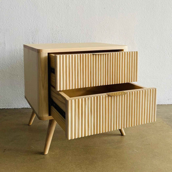 Kella Bedside Meja Nakas Retro 2 laci