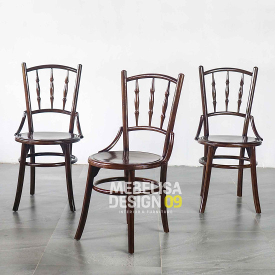 Kopitiam Kursi Makan Antik Minimalis Kayu Jati