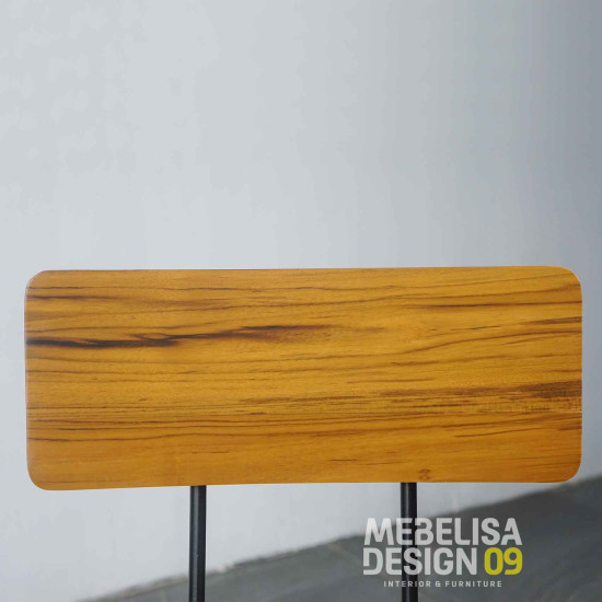 Kursi Cafe Rangka Besi Kayu Jati Industrial Modern