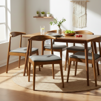 Kursi Cafe Retro Model Tanduk Jati Walnut