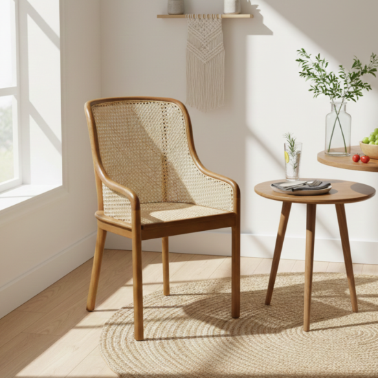 Kursi Cafe Rotan Kayu Jati Scandina Japandi Kursi Cafe Rotan Kayu Jati Scandina Japandi