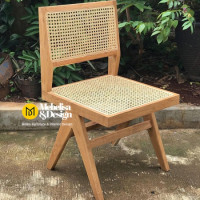 Kursi Makan Jati Kombinasi Rotan Casina