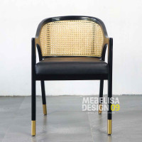 Kursi Makan Santai Retro Mid-Century Modern Kombinasi Anyaman Kursi Makan Santai Retro Mid-Century Modern Kombinasi Anyaman