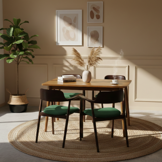 Kursi Meja Makan Cafe 4 Kursi Retro