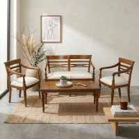 Kursi Meja Tamu Rafles Kayu Jati Jok Set 211