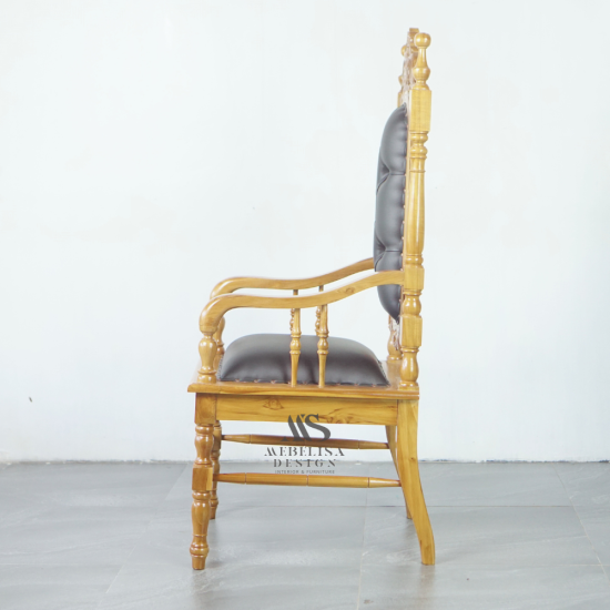 Kursi Raja Kursi Mimbar Khutbah Masjid Kayu Jati Kain Oscar Black