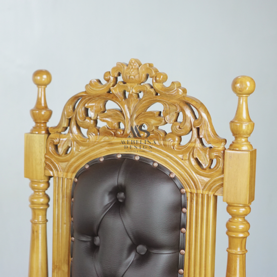 Kursi Raja Kursi Mimbar Khutbah Masjid Kayu Jati Kain Oscar Black