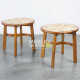 Kursi Stool Minimalis Oval Scandinavian Kayu Rattan Base