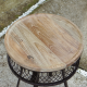 Lattice Bistro Accent Table Reclaimed Teak Wood