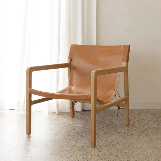 Leather Sling Chair Nude