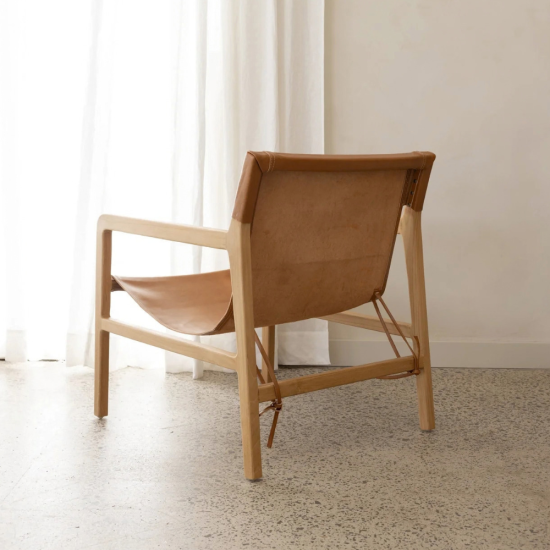 Leather Sling Chair Nude