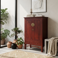 Lemari Antik China Minimalis Jati 2 Pintu