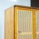 Lemari Baju 2 Pintu Aesthetic Kayu Jati Anyaman Rotan