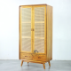 Lemari Baju 2 Pintu Aesthetic Kayu Jati Anyaman Rotan