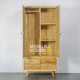 Lemari Baju Retro 2 Pintu Minimalis Kayu Jati
