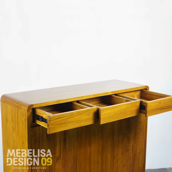 Lemari Cabinet Rak Sepatu Sandal Kayu Jati Minimalis Retro