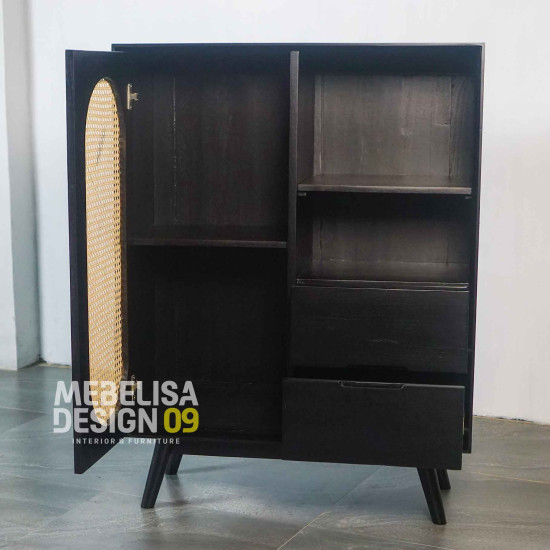 Lemari Cabinet Sepatu Sandal Retro 1 Pintu Anyaman
