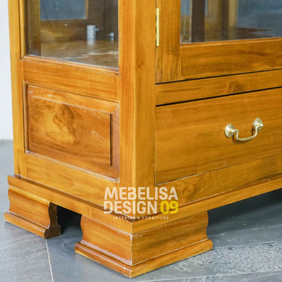 Lemari Hias Pajangan Minimalis Kayu Jati Rak Kaca 2 Pintu Lemari Hias Pajangan Minimalis Kayu Jati Rak Kaca 2 Pintu