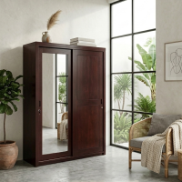 Lemari Pakaian 2 Pintu Geser Minimalis Jati France