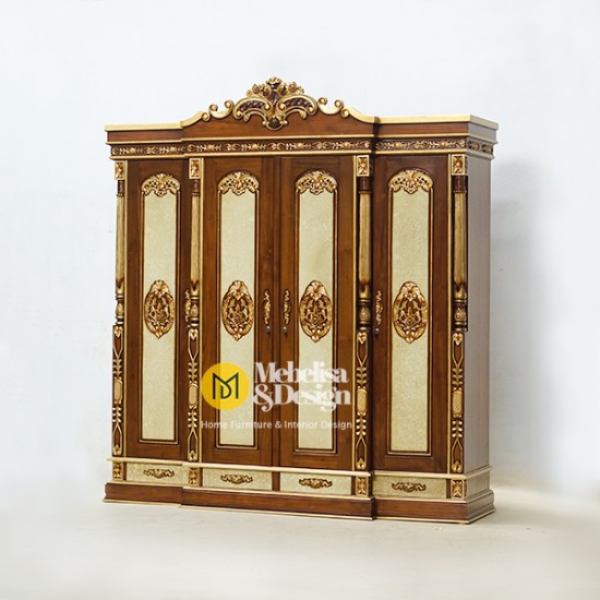 Lemari Pakaian 4 Pintu Kayu Jati Jepara