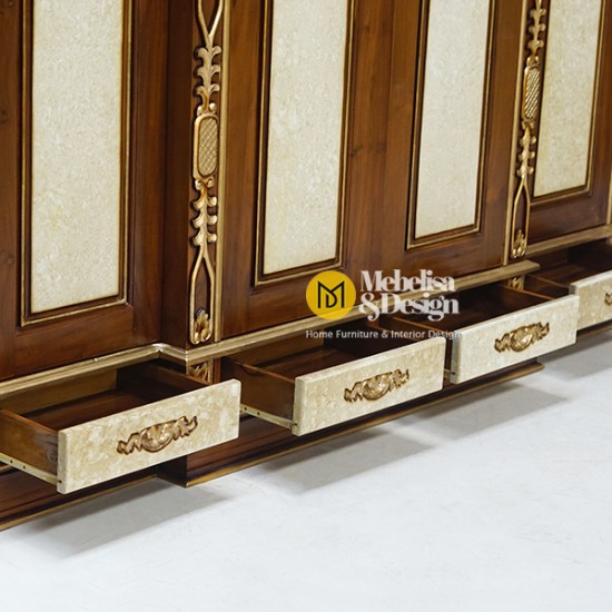 Lemari Pakaian 4 Pintu Kayu Jati Jepara