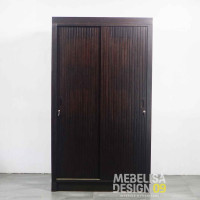 Lemari Pakaian Kayu Jati Solid 2 Pintu Geser Motif Salur Lemari Pakaian Kayu Jati Solid 2 Pintu Geser Motif Salur