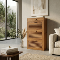 Lemari Rak Penyimpanan Sepatu Sandal Jati Walnut