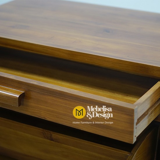 Lemari Rak Penyimpanan Sepatu Sandal Jati Walnut