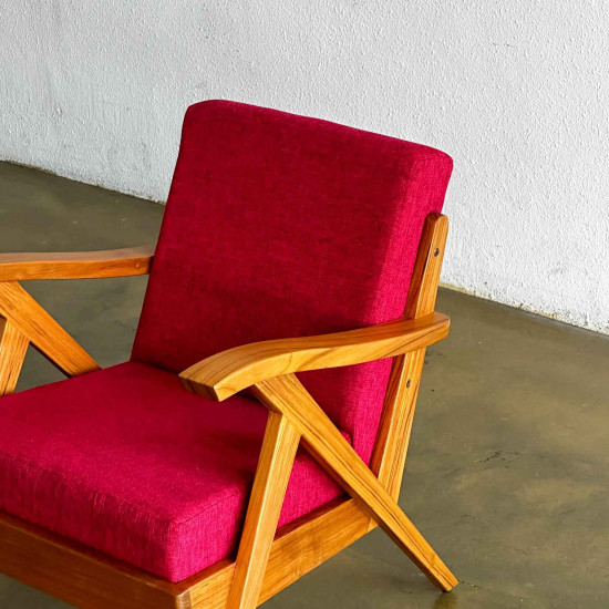 Liya Armchair Sofa Santai Single Scandinavian Kayu Jati