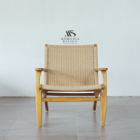 Lounge Chair Kursi Santai Kayu Jati Anyaman Loom