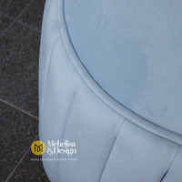 Luxury Stool Pouff Ottoman Kursi Bulat Kain Bludru